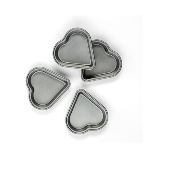 Cuisinart 4-Pc Mini Heart Pan Set Small Non-Stick Black - Picture 2 of 4